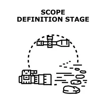 Defining project scope and setting clear objectives Stock Illustration