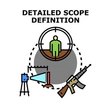 Defining project scope and targeting objectives concept Stock Illustration