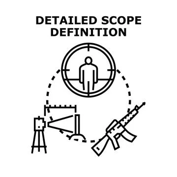 Defining project scope and targeting objectives concept Stock Illustration