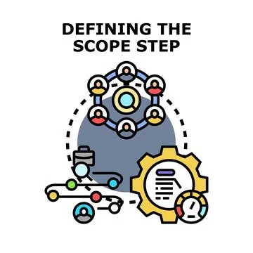 Defining project scope and teamwork planning concept Stock-Illustration
