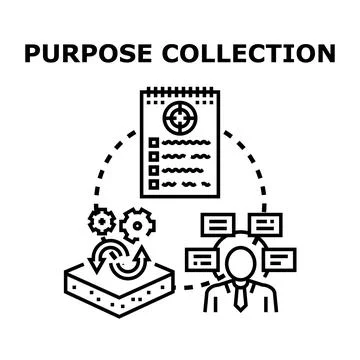 Defining purpose, collecting ideas, and planning future objectives Stock Illustration