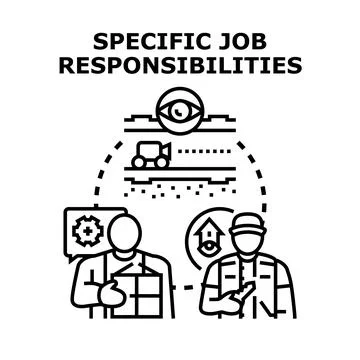 Defining specific job responsibilities and project tasks Stock Illustration