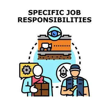 Defining specific job responsibilities and project tasks Stock Illustration