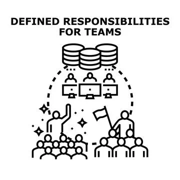 Defining team responsibilities for clear project management Ilustração Stock