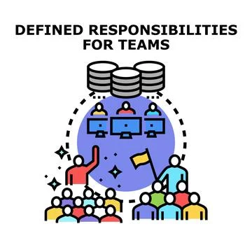 Defining team responsibilities for clear project management Stock Illustration