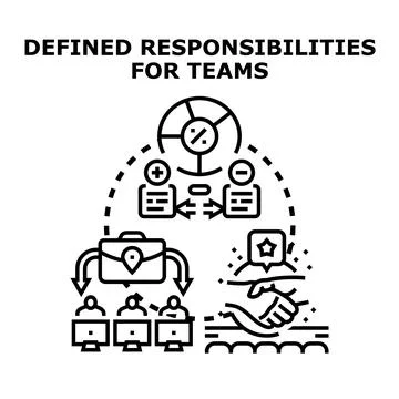 Defining team responsibilities for efficient workflow management Stock Illustration