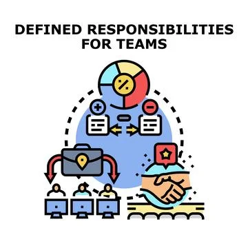 Defining team responsibilities for efficient workflow management Stock Illustration