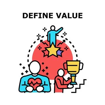 Defining value concept with success and health elements 스톡 일러스트
