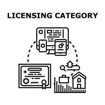 Defining various licensing categories and rights concepts 스톡 일러스트