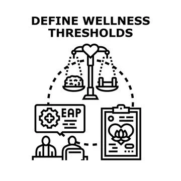 Defining wellness thresholds for mental and physical health 스톡 일러스트