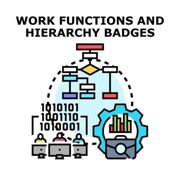Defining work functions and organizational hierarchy structure Stock Illustration