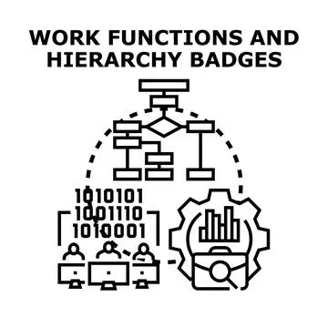 Defining work functions and organizational hierarchy structure Stock Illustration