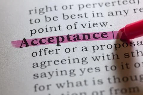 Definition of acceptance Stock Photos
