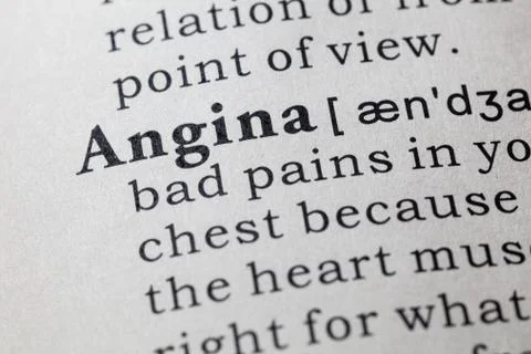 Definition of angina Stock Photos