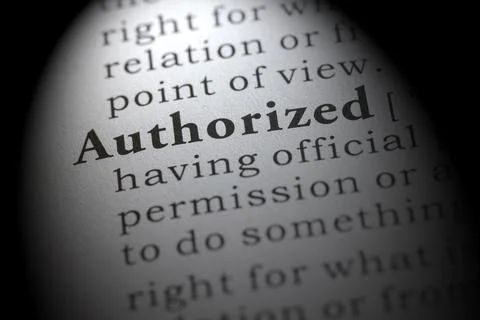 Definition of authorized 스톡 사진