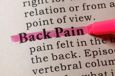 Definition of Back Pain Stock Photos