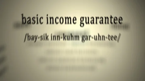 Definition: Basic Income Guarantee Video stock 95022764