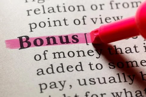Definition of bonus Stock Photos