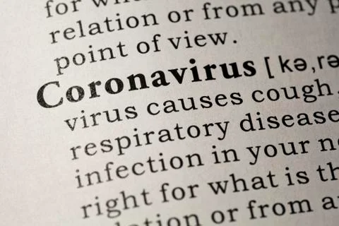 Definition of coronavirus Stock Photos
