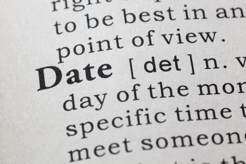 Definition of date Stock Photos
