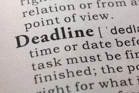 Definition of deadline Stock Photos