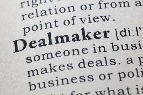 Definition of dealmaker 스톡 사진