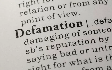 Definition of defamation Stockfoto's