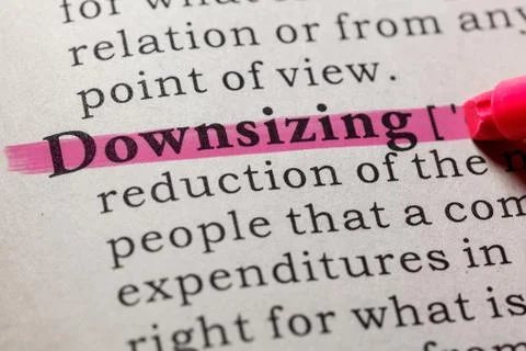 Definition of downsizing Stock Photos