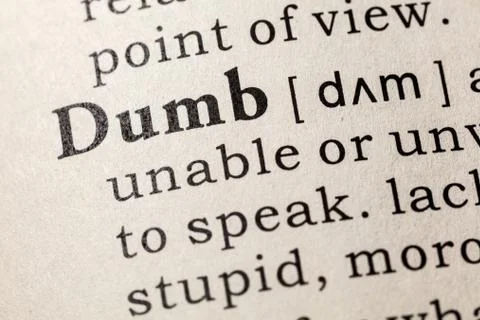 Definition of dumb Stock Photos