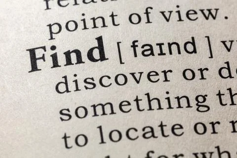 Definition of find Foto stock