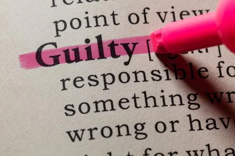 Definition of guilty Stock Photos