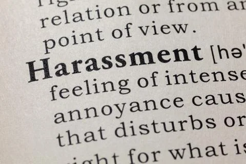 Definition of harassment 스톡 사진