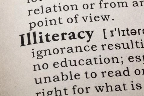 Definition of illiteracy Stock Photos