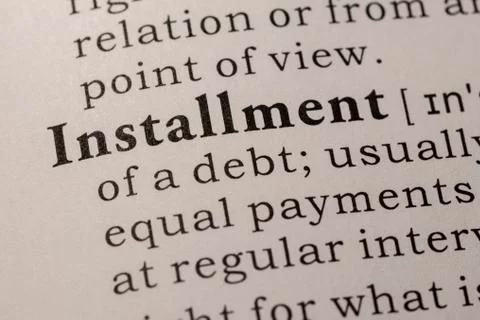 Definition of installment Stock Photos