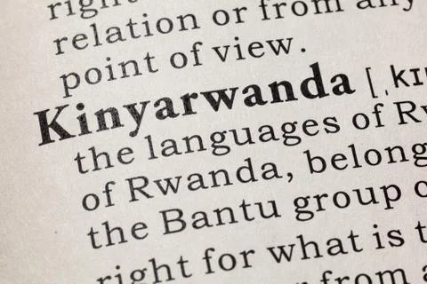 Definition of Kinyarwanda Stock Photos