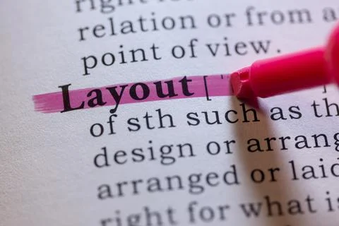 Definition of layout Stock Photos
