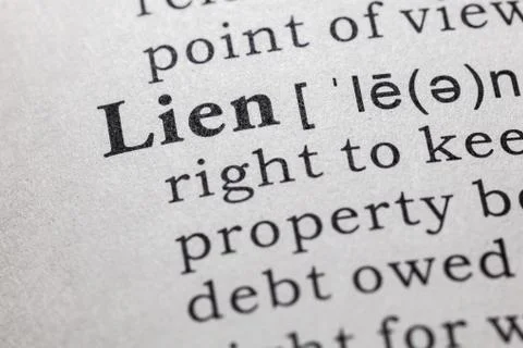 Definition of lien 스톡 사진