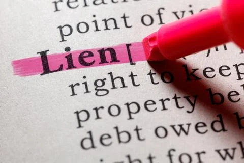 Definition of lien Stock Photos