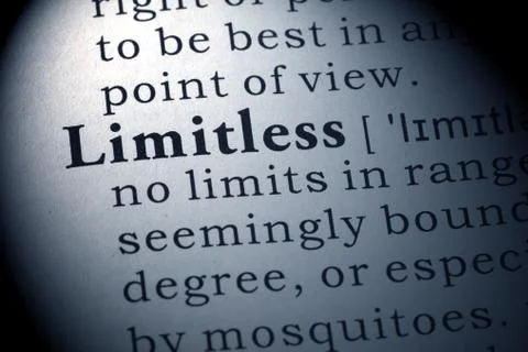 Definition of Limitless 스톡 사진