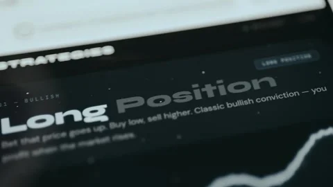 Definition of a Long Position in financial trading Stock Footage 332065757