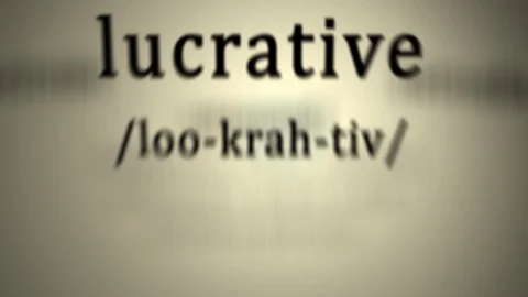 Definition: Lucrative Stock Footage 102732927