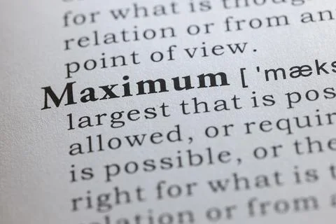 Definition of maximum Stockfoto's