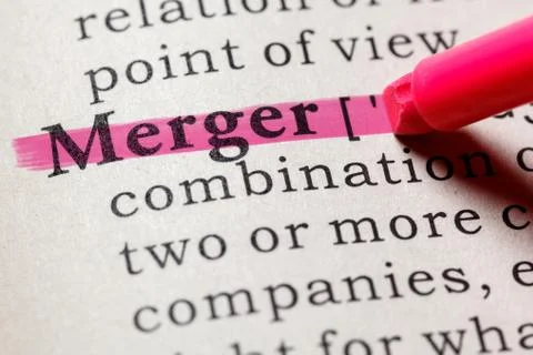 Definition of merger Stock Photos