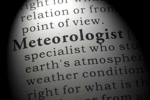 Definition of meteorologist Stock Photos