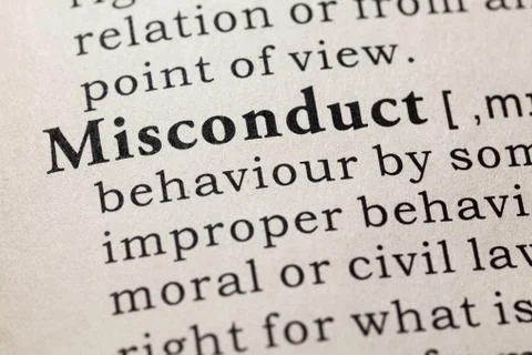 Definition of misconduct Stock Photos