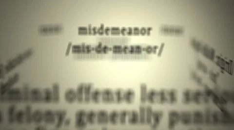 Definition: Misdemeanor Stock Footage 51846157