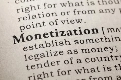 Definition of monetization Foto stock