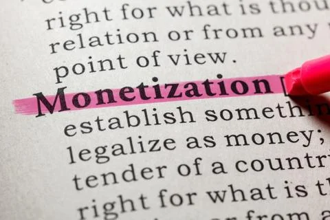 Definition of monetization Stock Photos