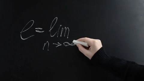 Definition of number e as limit of some numerical sequence. Stock Footage 71560044