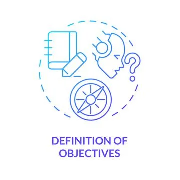 Definition of objectives blue gradient concept icon Stock Illustration